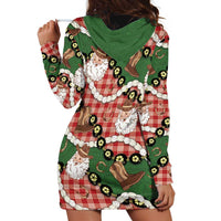 Cowboy Hawaii Mele Kalikimaka Hoodie Dress Paniolo Kukui Nut Pikake Lei Red Version LT14 - Polynesian Pride