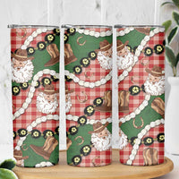 Cowboy Hawaii Mele Kalikimaka Skinny Tumbler Paniolo Kukui Nut Pikake Lei Red Version LT14 - Polynesian Pride