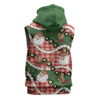 Cowboy Hawaii Mele Kalikimaka Sleeveless Zip Hoodie Paniolo Kukui Nut Pikake Lei Red Version LT14 - Polynesian Pride