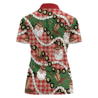 Cowboy Hawaii Mele Kalikimaka Women Polo Shirt Paniolo Kukui Nut Pikake Lei Red Version LT14 - Polynesian Pride