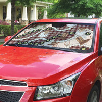 Cowboy Hawaii Mele Kalikimaka Auto Sun Shade Paniolo Kukui Nut Pikake Lei Burgundy Version - Polynesian Pride