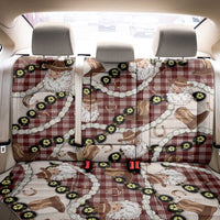Cowboy Hawaii Mele Kalikimaka Back Car Seat Cover Paniolo Kukui Nut Pikake Lei Burgundy Version LT14 - Polynesian Pride