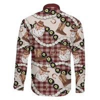 Cowboy Hawaii Mele Kalikimaka Family Matching Summer Maxi Dress and Hawaiian Shirt Paniolo Kukui Nut Pikake Lei Burgundy Version LT14 - Polynesian Pride