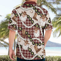 Cowboy Hawaii Mele Kalikimaka Hawaiian Shirt Paniolo Kukui Nut Pikake Lei Burgundy Version LT14 - Polynesian Pride