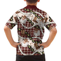 Cowboy Hawaii Mele Kalikimaka Hawaiian Shirt Paniolo Kukui Nut Pikake Lei Burgundy Version LT14 - Polynesian Pride