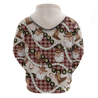 Cowboy Hawaii Mele Kalikimaka Hoodie Paniolo Kukui Nut Pikake Lei Burgundy Version LT14 - Polynesian Pride