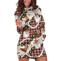 Cowboy Hawaii Mele Kalikimaka Hoodie Dress Paniolo Kukui Nut Pikake Lei Burgundy Version LT14 Burgundy - Polynesian Pride