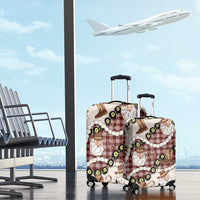 Cowboy Hawaii Mele Kalikimaka Luggage Cover Paniolo Kukui Nut Pikake Lei Burgundy Version LT14 - Polynesian Pride