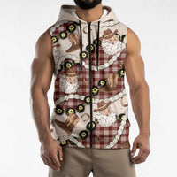 Cowboy Hawaii Mele Kalikimaka Sleeveless Zip Hoodie Paniolo Kukui Nut Pikake Lei Burgundy Version LT14 - Polynesian Pride