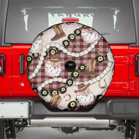 Cowboy Hawaii Mele Kalikimaka Spare Tire Cover Paniolo Kukui Nut Pikake Lei Burgundy Version LT14 - Polynesian Pride