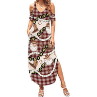 Cowboy Hawaii Mele Kalikimaka Summer Maxi Dress Paniolo Kukui Nut Pikake Lei Burgundy Version LT14 Women Burgundy - Polynesian Pride