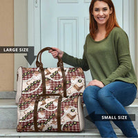 Cowboy Hawaii Mele Kalikimaka Travel Bag Paniolo Kukui Nut Pikake Lei Burgundy Version LT14 - Polynesian Pride