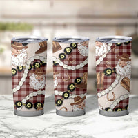 Cowboy Hawaii Mele Kalikimaka Tumbler Cup Paniolo Kukui Nut Pikake Lei Burgundy Version LT14 - Polynesian Pride