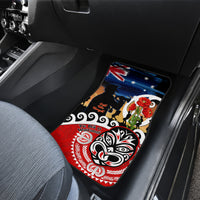 New Zealand Waitangi And ANZAC Day Car Mats Aotearoa Maori Tiki With Last Post LT14 - Polynesian Pride