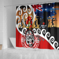 New Zealand Waitangi And ANZAC Day Shower Curtain Aotearoa Maori Tiki With Last Post LT14 - Polynesian Pride