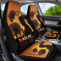 Tokelau ANZAC Day Car Seat Cover Camouflage With Poppies Lest We Forget LT14 - Polynesian Pride