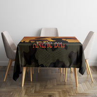 Tokelau ANZAC Day Tablecloth Camouflage With Poppies Lest We Forget LT14 - Polynesian Pride