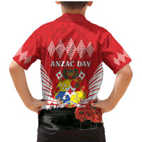 Tonga ANZAC Day Family Matching Mermaid Dress and Hawaiian Shirt Camouflage With Poppies Lest We Forget LT14 - Polynesian Pride