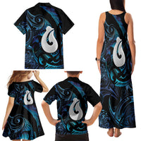 Hei Matau New Zealand Matariki Family Matching Tank Maxi Dress and Hawaiian Shirt NZ Fish Hook Maori Art LT14 - Polynesian Pride