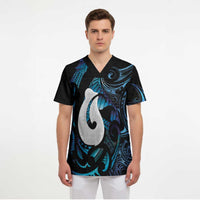 Hei Matau New Zealand Matariki Scrub Top NZ Fish Hook Maori Art