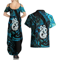 Manaia New Zealand Matariki Couples Matching Summer Maxi Dress and Hawaiian Shirt NZ Paua Shell Maori Art LT14 - Polynesian Pride