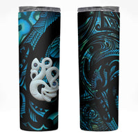 Manaia New Zealand Matariki Skinny Tumbler NZ Paua Shell Maori Art LT14 Turquoise - Polynesian Pride