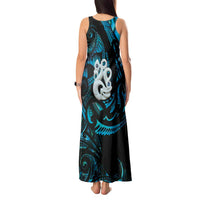 Manaia New Zealand Matariki Tank Maxi Dress NZ Paua Shell Maori Art