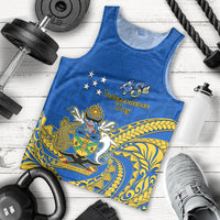 Personalised Independence Day Solomon Islands Men Tank Top Happy 45th Anniversary LT14 Blue - Polynesian Pride