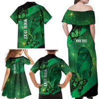 Personalised World Mental Health Awareness Month Family Matching Off Shoulder Maxi Dress and Hawaiian Shirt Warriors Brave Strong Galaxy Vibes LT14 - Polynesian Pride