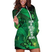 Personalised World Mental Health Awareness Month Hoodie Dress Warriors Brave Strong Galaxy Vibes LT14 Green - Polynesian Pride