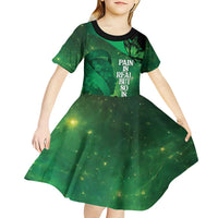 Personalised World Mental Health Awareness Month Kid Short Sleeve Dress Warriors Brave Strong Galaxy Vibes LT14 - Polynesian Pride