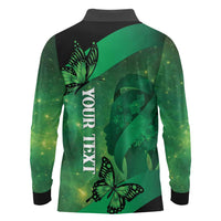 Personalised World Mental Health Awareness Month Long Sleeve Polo Shirt Warriors Brave Strong Galaxy Vibes LT14 - Polynesian Pride