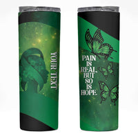 Personalised World Mental Health Awareness Month Skinny Tumbler Warriors Brave Strong Galaxy Vibes LT14 Green - Polynesian Pride