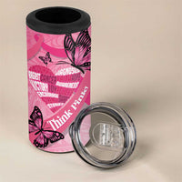 Polynesia Breast Cancer Awareness Month 4 in 1 Can Cooler Tumbler Pink Ribbon Mix Butterflies LT14 - Polynesian Pride