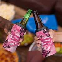 Polynesia Breast Cancer Awareness Month 4 in 1 Can Cooler Tumbler Pink Ribbon Mix Butterflies LT14 - Polynesian Pride