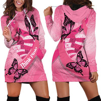 Polynesia Breast Cancer Awareness Month Hoodie Dress Pink Ribbon Mix Butterflies LT14 - Polynesian Pride
