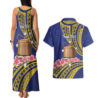 Personalised Tokelau Tokehega Day Couples Matching Tank Maxi Dress and Hawaiian Shirt Tokelauan Tatau Flag Color LT14 - Polynesian Pride