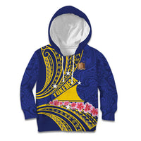 Personalised Tokelau Tokehega Day Kid Hoodie Tokelauan Tatau Flag Color LT14 Hoodie Blue - Polynesian Pride
