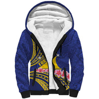 Personalised Tokelau Tokehega Day Sherpa Hoodie Tokelauan Tatau Flag Color LT14 Unisex Blue - Polynesian Pride