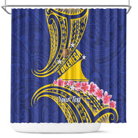 Personalised Tokelau Tokehega Day Shower Curtain Tokelauan Tatau Flag Color LT14 Blue - Polynesian Pride
