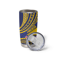 Personalised Tokelau Tokehega Day Tumbler Cup Tokelauan Tatau Flag Color LT14 - Polynesian Pride