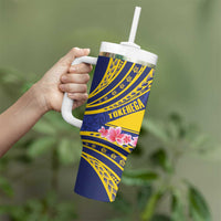 Personalised Tokelau Tokehega Day Tumbler With Handle Tokelauan Tatau Flag Color LT14 - Polynesian Pride