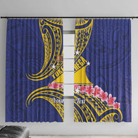 Personalised Tokelau Tokehega Day Window Curtain Tokelauan Tatau Flag Color LT14 With Hooks Blue - Polynesian Pride