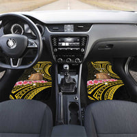 Personalised Tokelau Tokehega Day Car Mats Tokelauan Tatau Black Color LT14 Set 2pcs - Front Black - Polynesian Pride