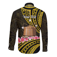 Personalised Tokelau Tokehega Day Long Sleeve Button Shirt Tokelauan Tatau Black Color LT14 - Polynesian Pride