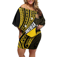 Personalised Tokelau Tokehega Day Off Shoulder Short Dress Tokelauan Tatau Black Color LT14 Women Black - Polynesian Pride