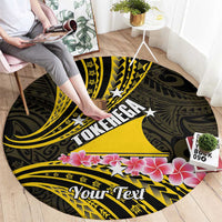 Personalised Tokelau Tokehega Day Round Carpet Tokelauan Tatau Black Color LT14 - Polynesian Pride