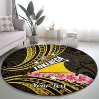 Personalised Tokelau Tokehega Day Round Carpet Tokelauan Tatau Black Color LT14 - Polynesian Pride