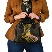 Personalised Tokelau Tokehega Day Shoulder Handbag Tokelauan Tatau Black Color LT14 - Polynesian Pride