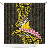 Personalised Tokelau Tokehega Day Shower Curtain Tokelauan Tatau Black Color LT14 Black - Polynesian Pride